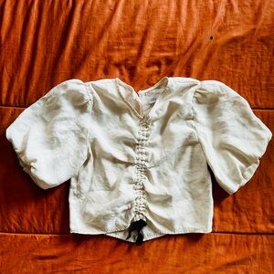 Zara Cream Kids Blouse with Puffed Sleeves